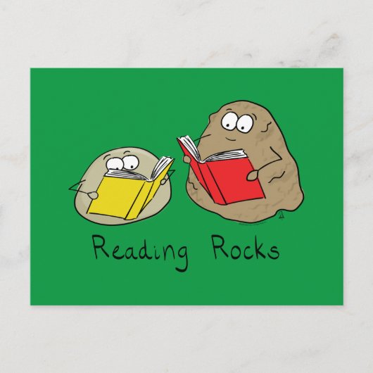 Carte Postale Cute Reading Rocks Librairie Book Lovers (Devant)