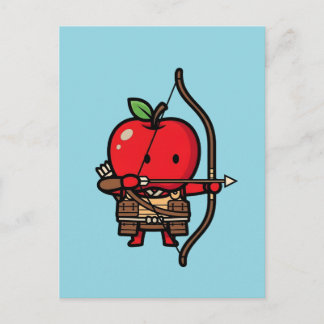 Carte Postale Cute Red Apple Samurai Archer Yumi Bow 