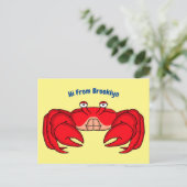 Carte Postale Cute red crab cartoon (Debout devant)