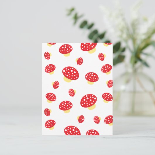 Carte Postale Cute Red Spotty Toadstool Champignons Motif (Debout devant)