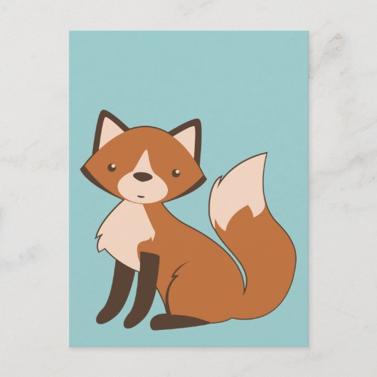 Carte Postale Cute Renard assis (Devant)