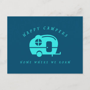 Carte Postale Cute Retro Happy Campers Accueil Où Nous Roulions