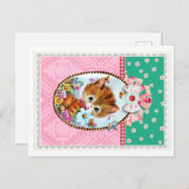 Carte Postale Cute Retro Kitty (Devant / Derrière)