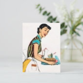 Carte postale Cute rétro vintage serveuse (Debout devant)
