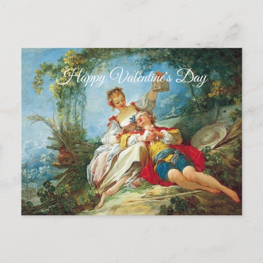 Carte Postale Cute Rococo Joyeux amoureux Saint Valentin (Devant)