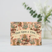 Carte Postale Cute Rose Champagne Fairytale Moving Faire-part (Debout devant)