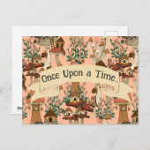 Carte Postale Cute Rose Champagne Fairytale Moving Faire-part (Devant / Derrière)