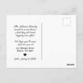 Carte Postale Cute Rose Champagne Fairytale Moving Faire-part (Dos)