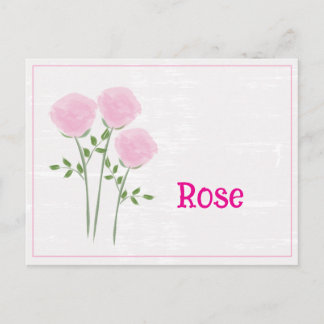 Carte Postale Cute Roses Watercolor art Birth Month June