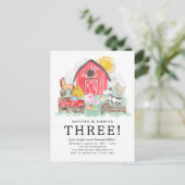 Carte Postale Cute Rustic Barnyard Animaux Enfants Ferme Anniver (Debout devant)