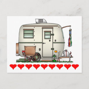 Carte Postale Cute RV Vintage Verre Oeuf Camper Travel Trailer