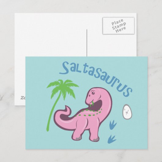 Carte Postale Cute Saltasaurus (Devant / Derrière)