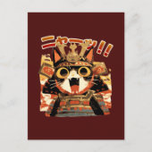 Carte Postale Cute Samurai Chat en Armure (Devant)