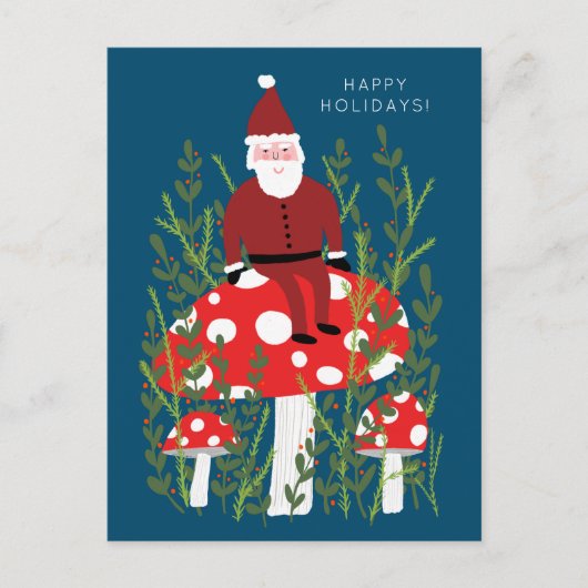 Carte Postale Cute Santa Claus Champignons Magiques CUSTOM Holid (Devant)
