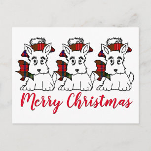 Carte Postale Cute Scotties Plaid Casquettes et vaches
