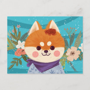 Carte postale Cute Shiba Inu Pup