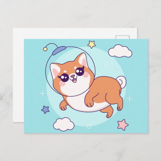 Carte postale Cute Shiba Inu Pup (Devant / Derrière)