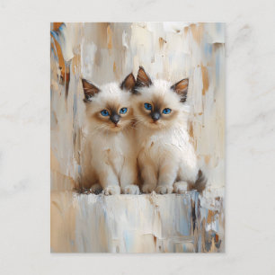 Carte Postale Cute Siamese Kittens peinture