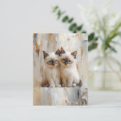 Carte Postale Cute Siamese Kittens peinture (Debout devant)