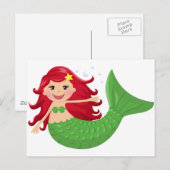 Carte Postale Cute sirène (Devant / Derrière)