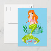 Carte Postale Cute Sirène Redhead Thunder_Cove (Devant / Derrière)