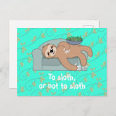 Carte Postale Cute Sleeping Sloth Being Lazy Tropical Jungle (Devant / Derrière)