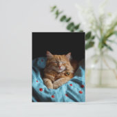 Carte Postale Cute Sleepy Ginger Kitty  (Debout devant)