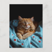 Carte Postale Cute Sleepy Ginger Kitty  (Devant)