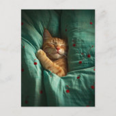 Carte Postale Cute Sleepy Ginger Kitty (Devant)