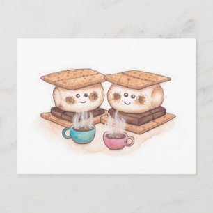 Carte Postale Cute S'mores Couple Coffee Date
