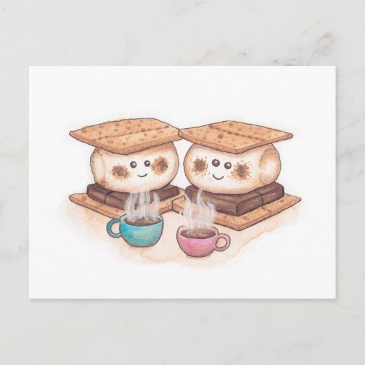 Carte Postale Cute S'mores Couple Coffee Date (Devant)