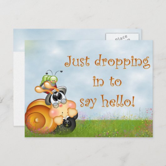 Carte postale Cute Snail (Devant / Derrière)