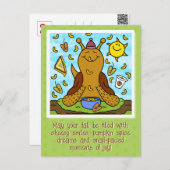 Carte Postale Cute Snail Confort Nourriture Bonne Automne (Devant / Derrière)