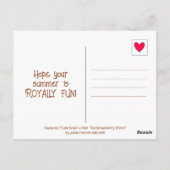 Carte Postale Cute Snail Royal Fun Summer Strawberry Moon (Dos)