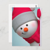 Carte Postale Cute Snowman (Devant / Derrière)