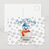 Carte Postale Cute Snowman (Devant / Derrière)