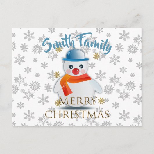 Carte Postale Cute Snowman (Devant)