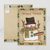 Carte postale Cute Snowman (Devant / Derrière)
