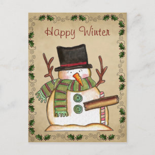 Carte postale Cute Snowman