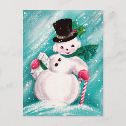 Carte Postale Cute Snowman Girl (Devant)
