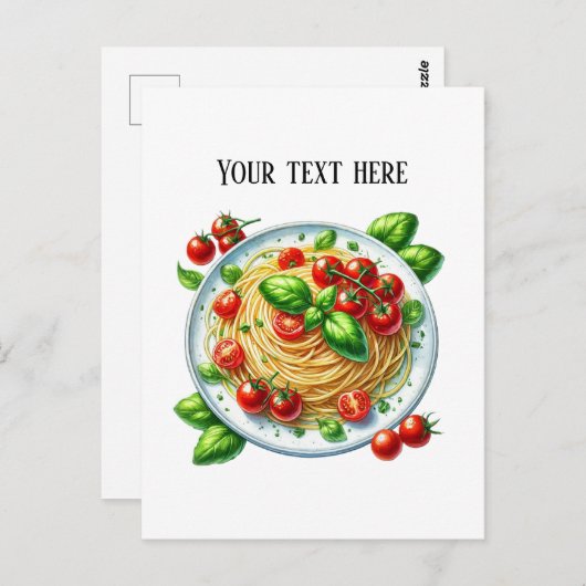 Carte Postale Cute Spaghetti ajouter du texte (Devant / Derrière)