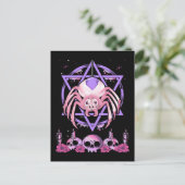 Carte Postale Cute Spider Satan Moon Pastel Goth Kawaii (Debout devant)