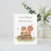 Carte Postale Cute Squirrel Nuts À propos de vous Pun Amour Humo (Debout devant)