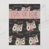Carte Postale Cute State of Ohio beaucoup de salutation d'amour (Devant)