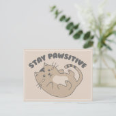 Carte Postale Cute Stay Positive Chat Get Well Pun (Debout devant)