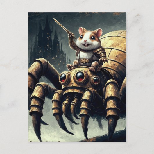 Carte Postale Cute Steampunk Hamster et Spider (Devant)