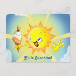 Carte Postale Cute Summer Sun Kawaii Postcard