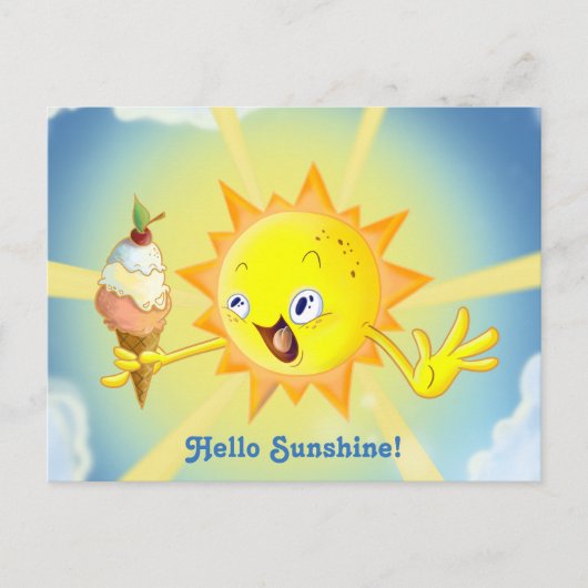 Carte Postale Cute Summer Sun Kawaii Postcard (Devant)