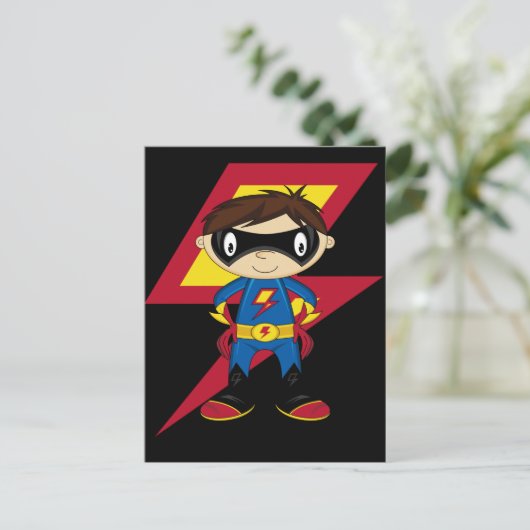 Carte Postale Cute Superhero Boy (Debout devant)