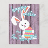 Carte Postale Cute sur mesure Joyeux lapin de Pâques avec oeuf c (Devant)